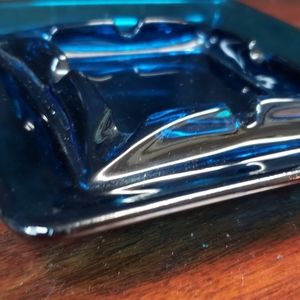 Blue retro ashtray